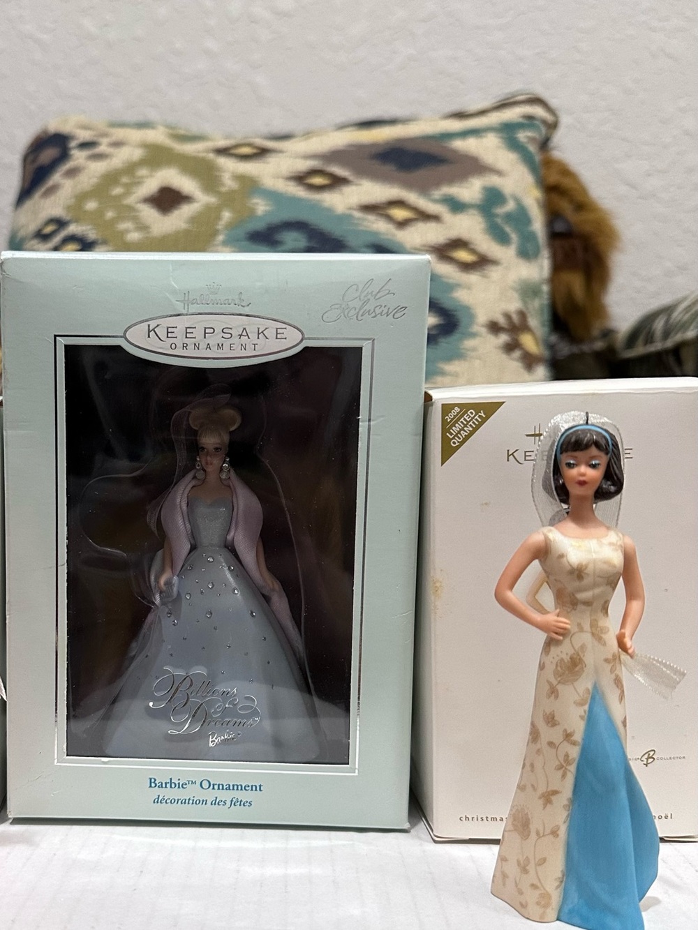 Hallmark Barbie Keepsake porcelain Ornaments Evening Gala and Billions of Dreams